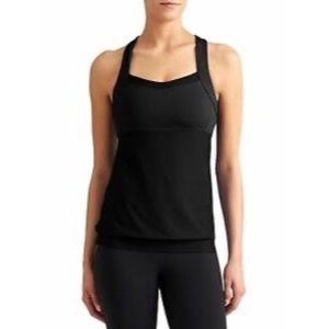 Athleta Miles Criss Cross Top Navy Mesh